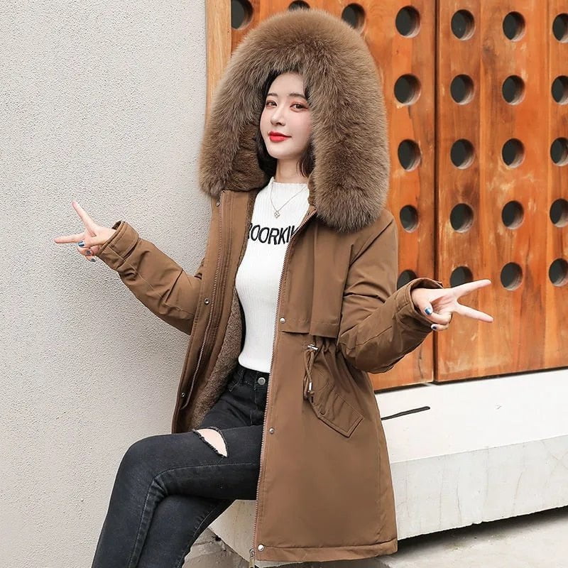 Winter coat with fur collar parka fashion