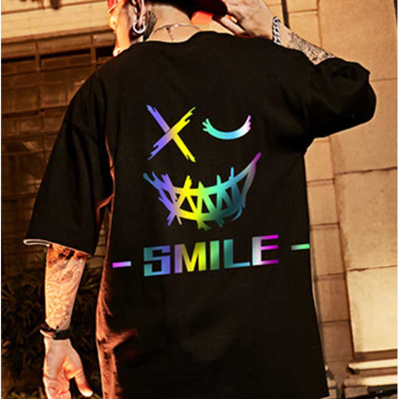 'SMILE' reflective oversize tshirt