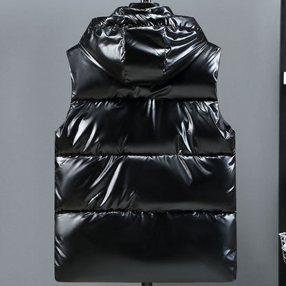 VANILLA shiny Black Grey vest waistcoat