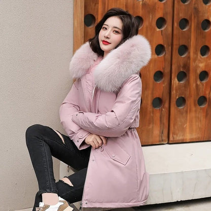 Winter coat with fur collar parka fashion