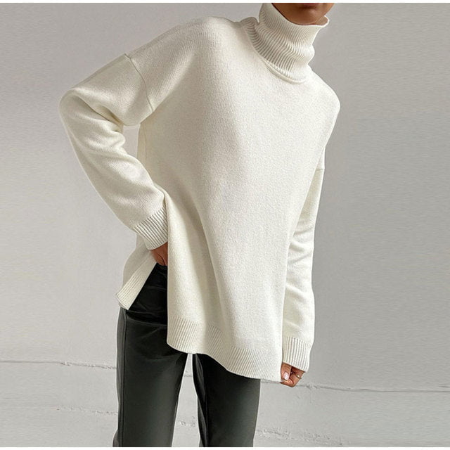 Sweater women A white / S Sweater Women  trend Knitted Split SWT:6804391712872.09