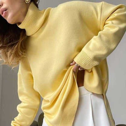 Sweater women A yellow / S Sweater Women  trend Knitted Split SWT:6804391712872.05
