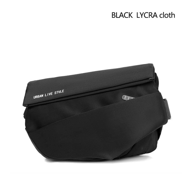 mens crossbody bag waterproof Black LYCRA cloth mens crossbody bag waterproof MWB:6802603069962.02