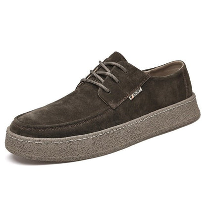 Suede leather sneakers shoe Coffee / 38 Suede Leather Sneakers shoe SLS:6802597786861.01