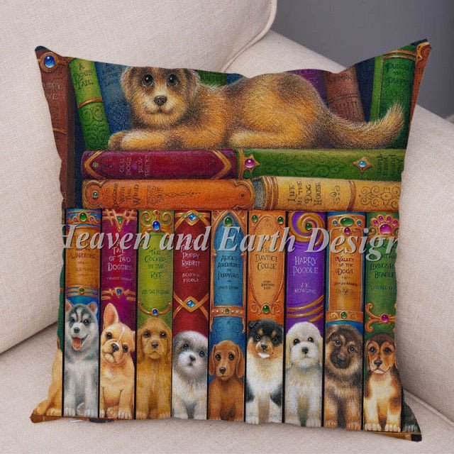 cat pillowcases, pilowcases, cushion cover, cat cushion cover 450mm*450mm / 11 A Cute Book Cat PillowCases BCP:0000434046410