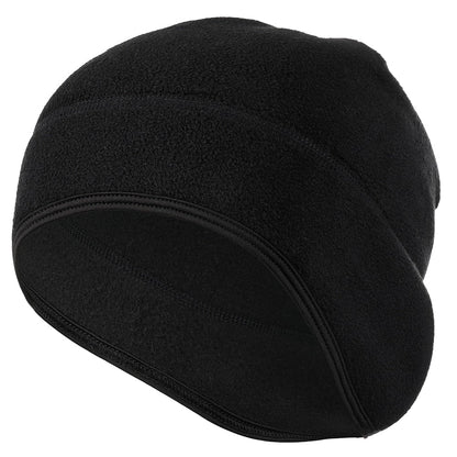 Black Warm winter cap with ear covers 14:193#Black