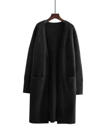 Black / One Size oversize long sweater cardigans jacket coat ln 14:193;5:200003528