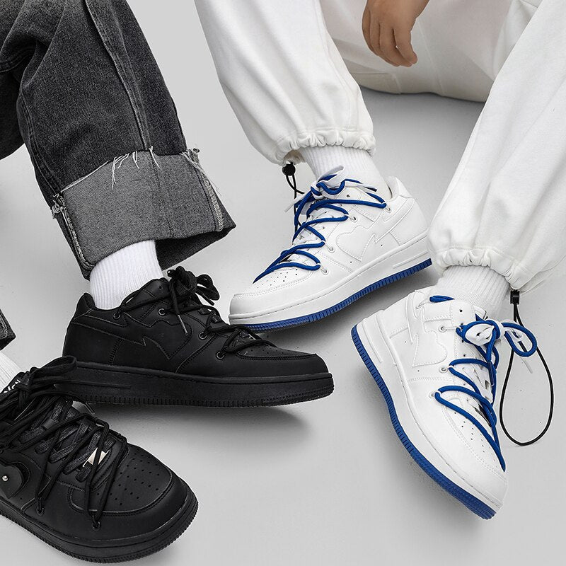White or black simple "MWII" sneakers