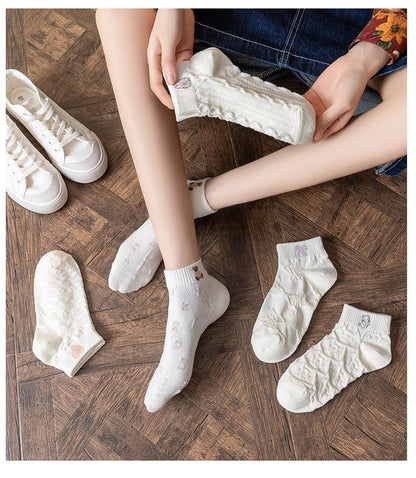 ladies white cotton ankle socks