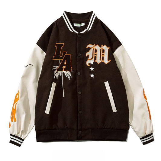 Bee Letters Embroidery bomber jacket Unisex