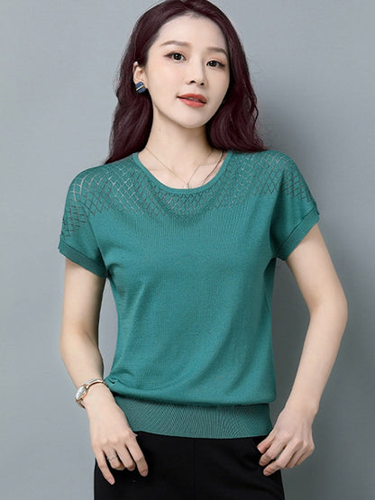 &OS Ladies Knitted Top with Short Sleeves
