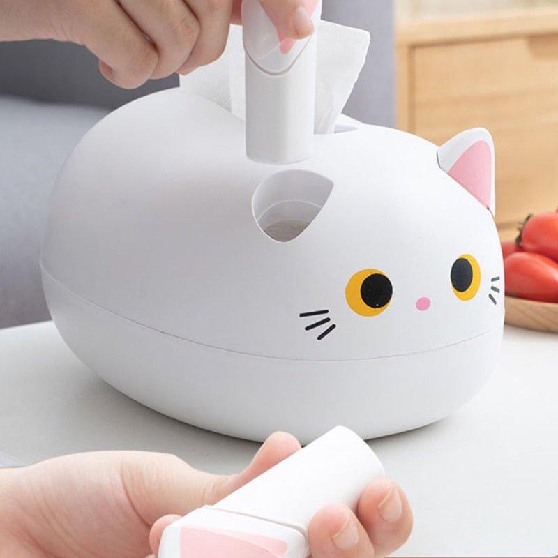 Cat tissue box holder
