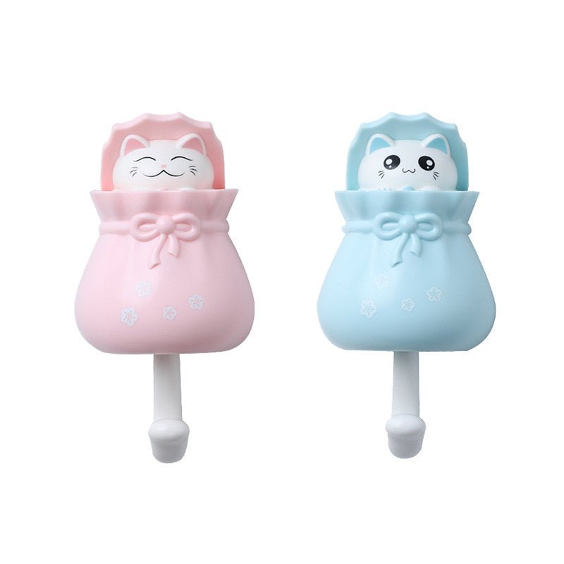 pink and blue / 6.5 x 13 x 5.3cm cat wall hook 14:200004889#pink and blue;5:200004185#6.5 x 13 x 5.3cm