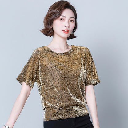 &OS shiny sequin blouse with short sleeves