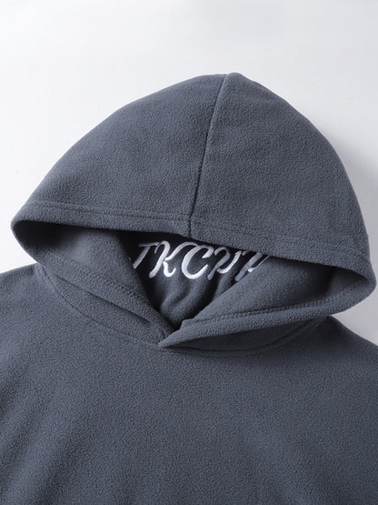 'R' oversize fleece pullover hoodie