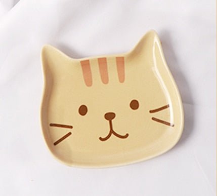 A Plate super cute cat ceramic sauce dish 14:193#A Plate