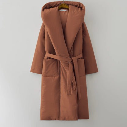 Urban bliss long thick fluffy coat with belt