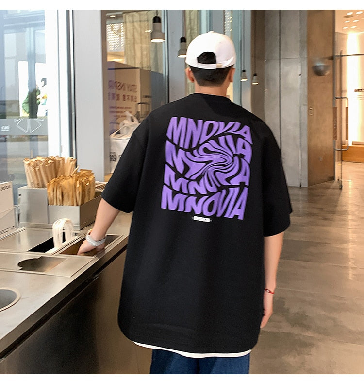 MNOVIA printed unisex oversized t-shirt.
