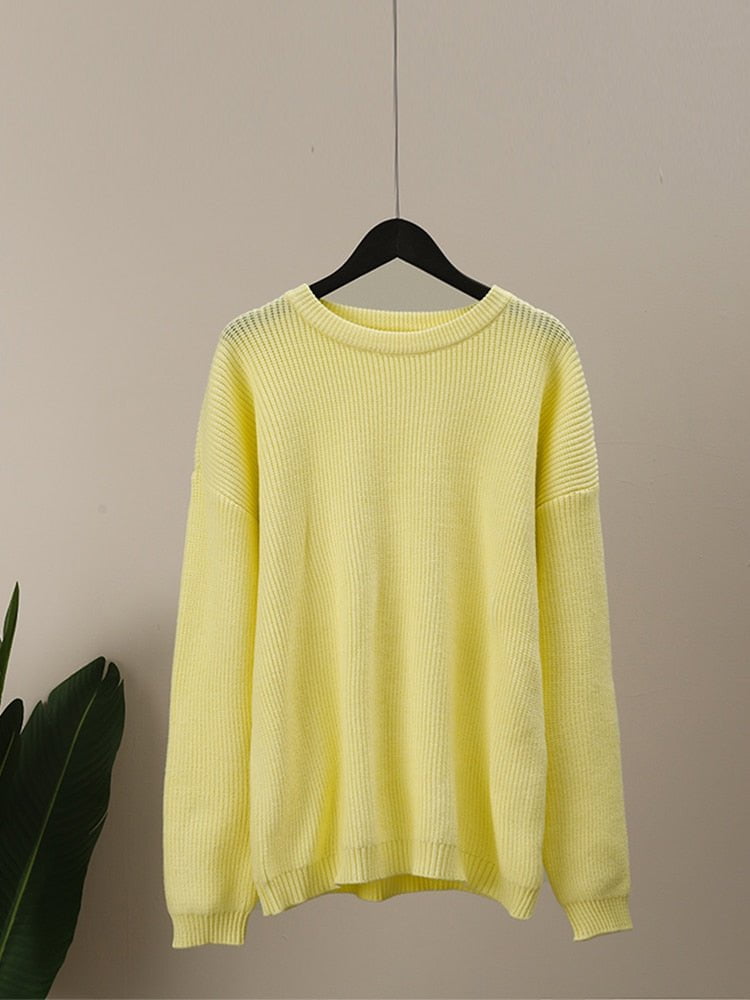 Yellow / S Elegant Knitted Sweaters for ladies 14:175#Yellow;5:100014064