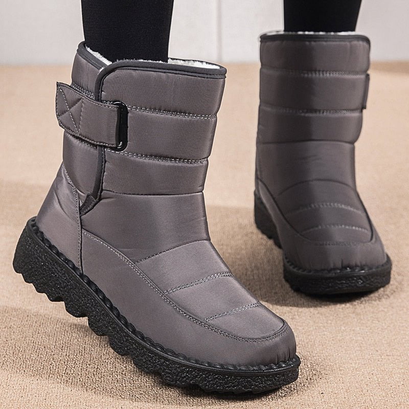 Gray / 36 Women's winter boots with Mid-Calf 14:691#Gray;200000124:200000334