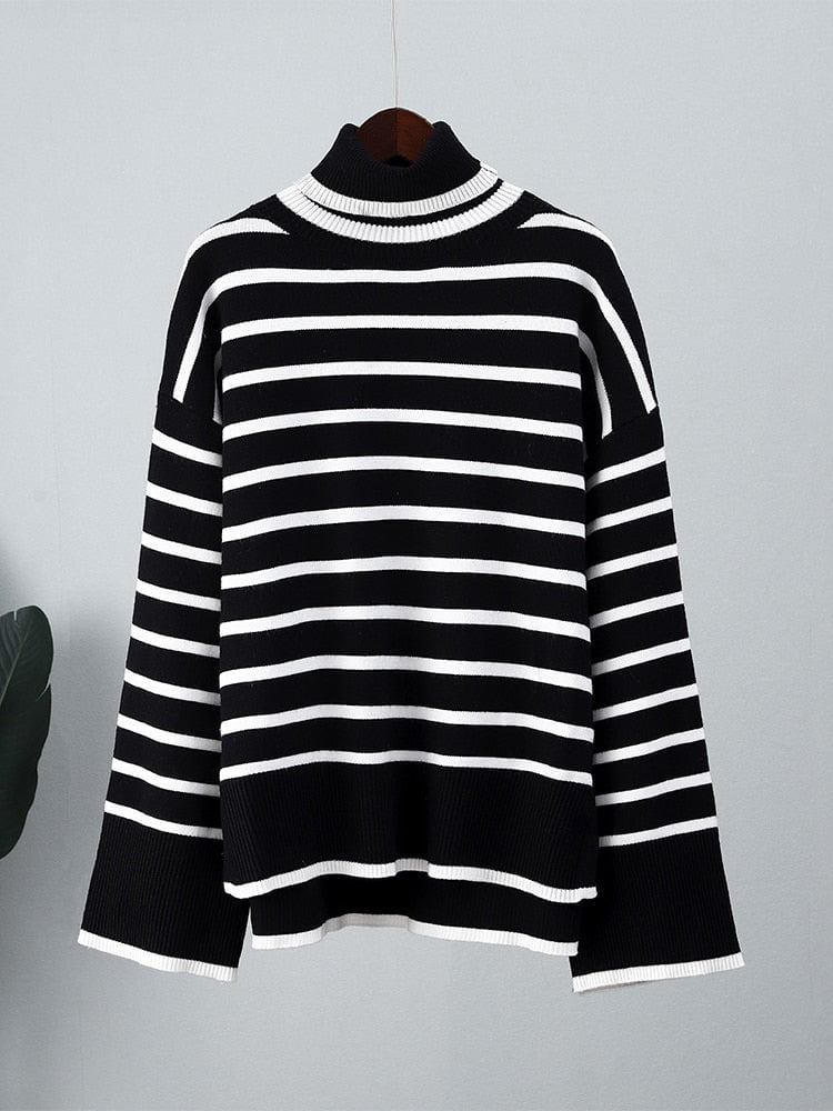 Black / S Wide sleeve knit sweater-winter 14:1254#Black;5:100014064