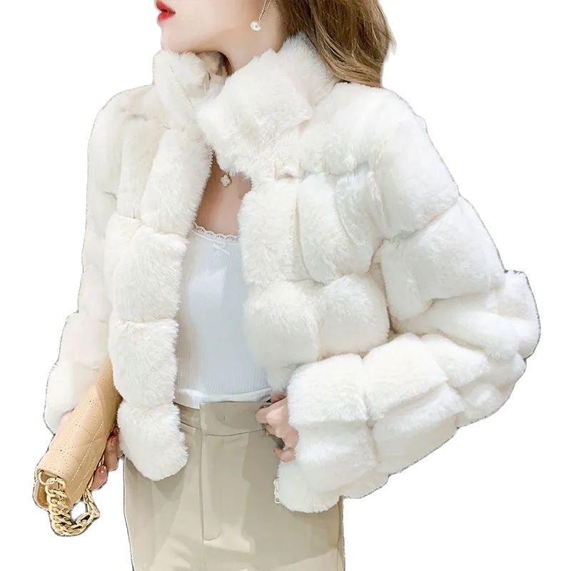 Petite short faux fur coat