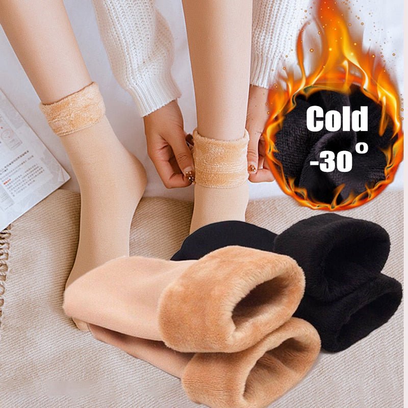 warm winter socks velvet solid