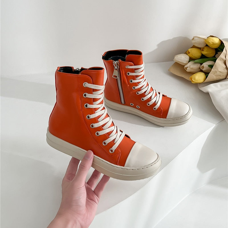 Super high top canvas sneakers