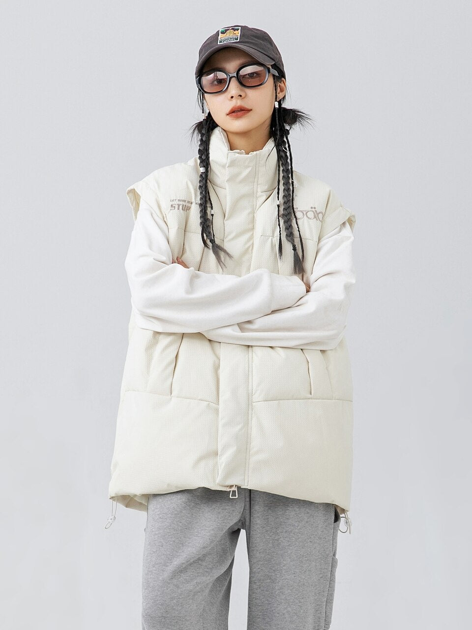 Solid Puffer Waistcoat with &OS -Jacket Vest