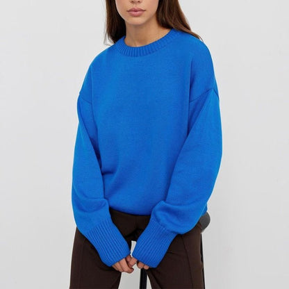 Blue / one size womens oversized cashmere sweater o-neck 14:200004890#Blue;5:200003528#one size