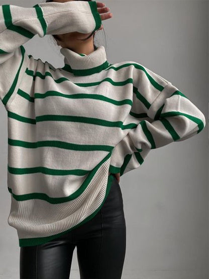 Green / S Wide sleeve knit sweater-winter 14:10#Green;5:100014064