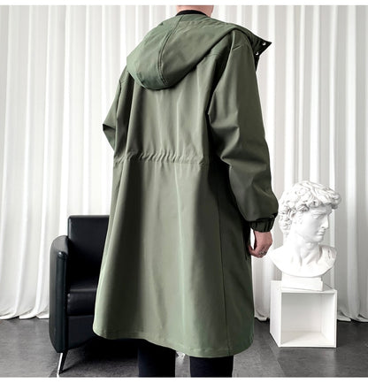 Selected Urban long hooded trench coat
