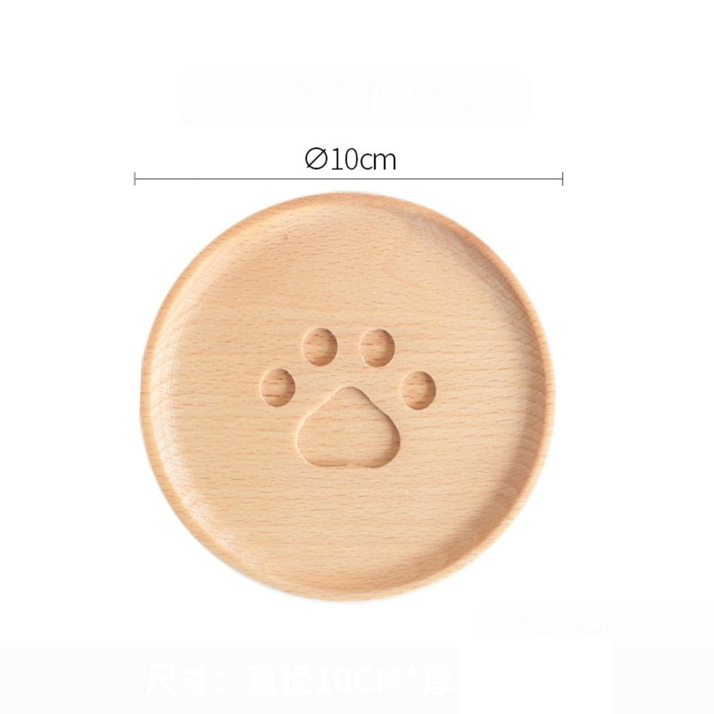 Round paw 10x10cm / M wooden cat paw coaster 14:193#Round paw 10x10cm;5:361386