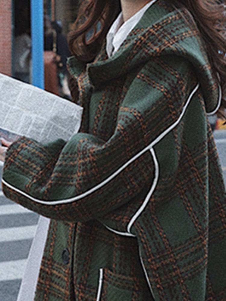 Smart long plaid winter coat