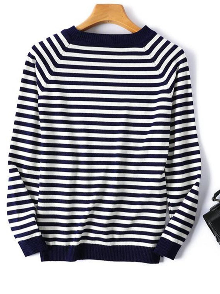 &OS striped long-sleeve knit sweater