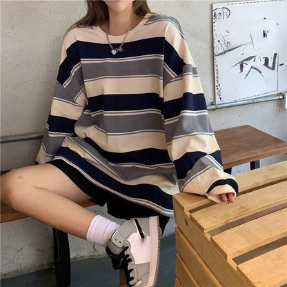 River-S' thin oversized-striped sweatshirt