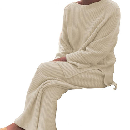 Apricot / M knitting loose pullover pants o-neck 14:201447514;5:361386
