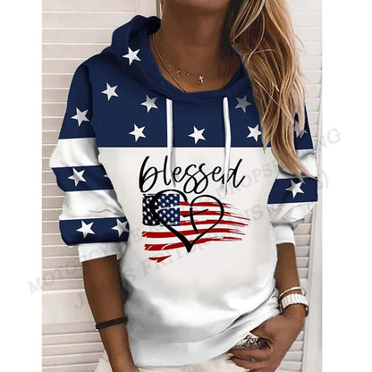 USA flag pullover hoodie