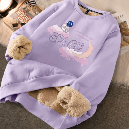 'SPACE' fleece oversize sweatshirt