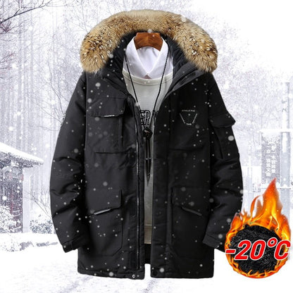 winter coat with fur collar thick
