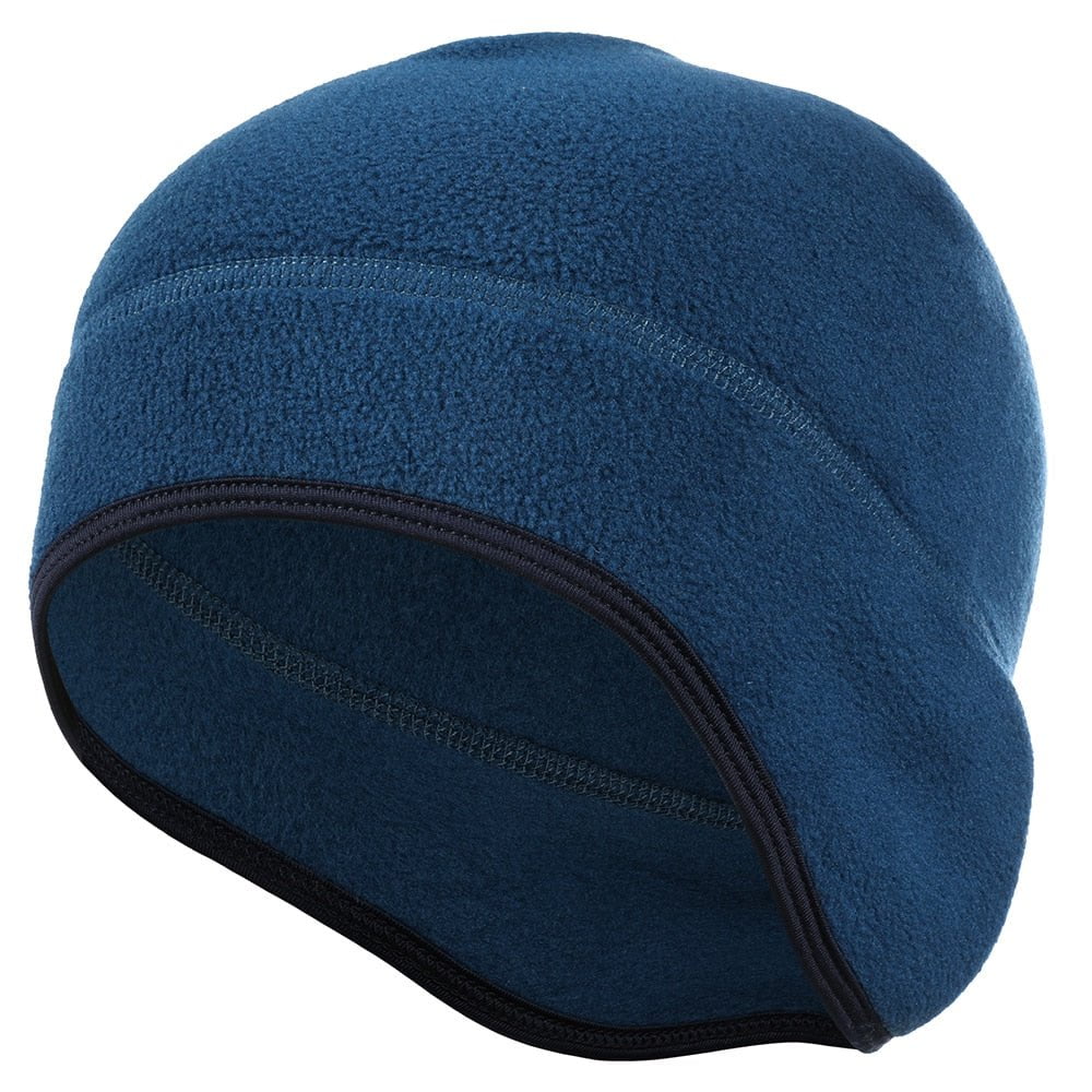 Blue Warm winter cap with ear covers 14:173#Blue