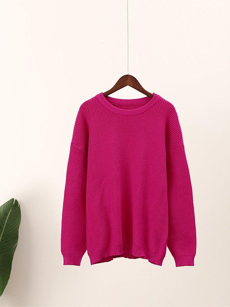 Red / S Elegant Knitted Sweaters for ladies 14:200004890#Red;5:100014064