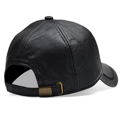 'M' leather baseball cap