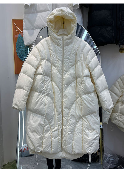 Forever hooded long parka coat