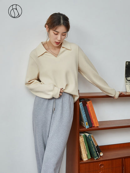 MaiLee  V-neck loose sweaters long sleeve
