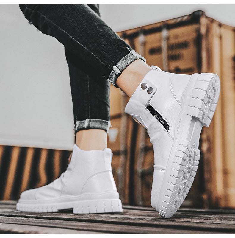 'The King' Leather ankle sneakers