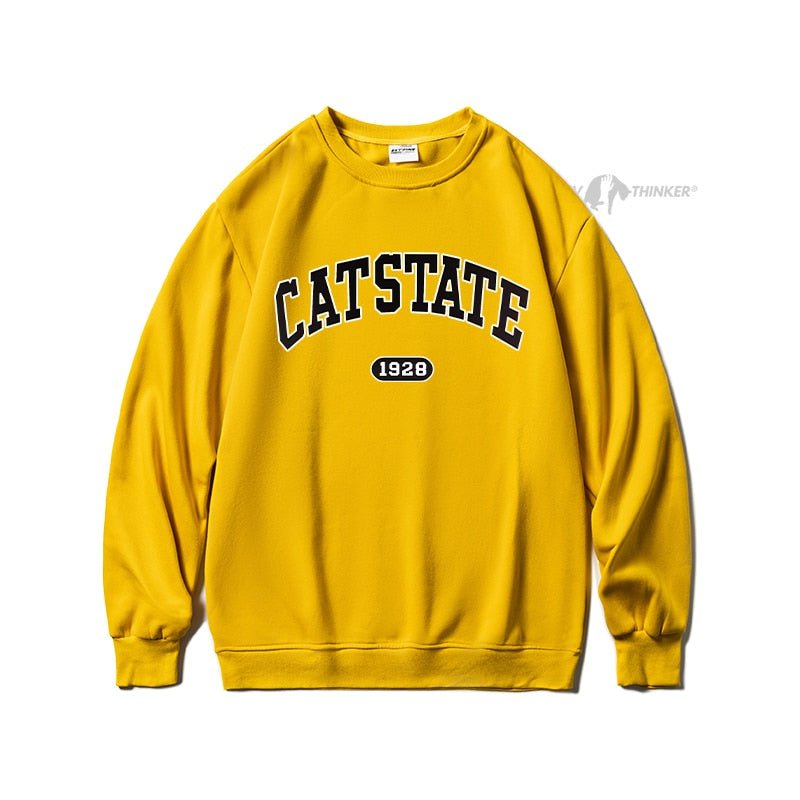 Yellow / M oversized men's hoodie catstate 14:200004889#Yellow;5:361386