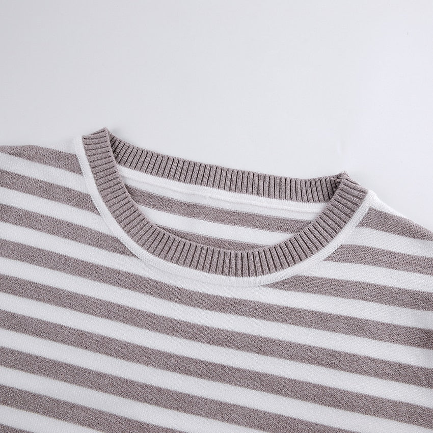 River "IS-WIP" knit overisze stripes t-shirt