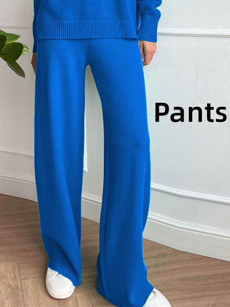 Blue Pants / S turtleneck knit sweater set for ladies 14:350853#Blue Pants;5:100014064