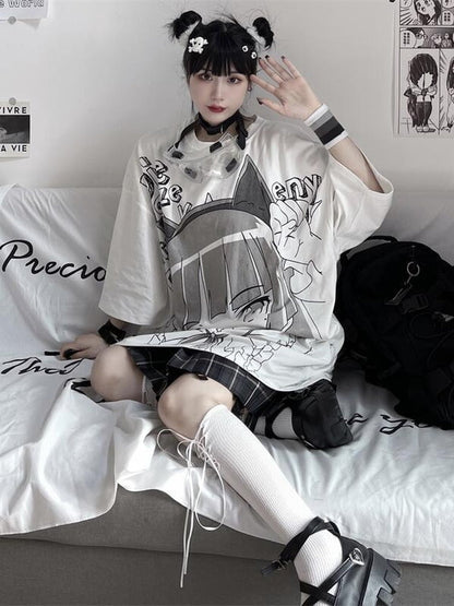 ultimate white graphic oversized tee